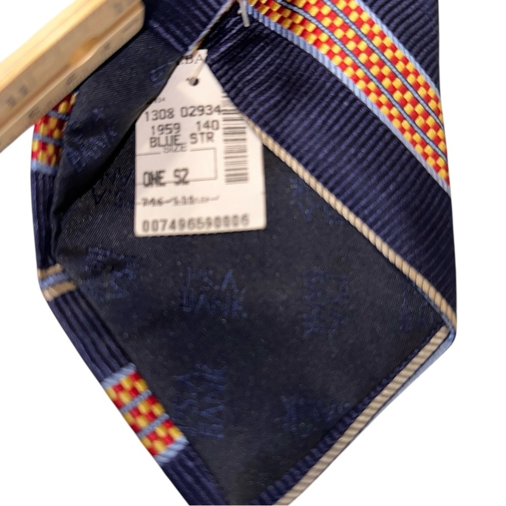 Jos. A. Bank Mens Tie 100% Silk Made in Italy Blue Striped Necktie 60x3.5” NWT - Picture 3 of 5